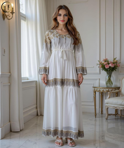 Elegante stile marocchino Moden cotone Abaya abito da lavoro Design personalizzato per i musulmani traspirante Hijab comodo per i <span class=keywords><strong>fedeli</strong></span> - Product Image 1