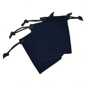 Sac à cordon en velours noir promotionnel, pochette d'emballage pour cosmétiques et parfums, impression de logo personnalisée, cadeaux, sac anti-poussière en velours pour vêtements - Product Image 4