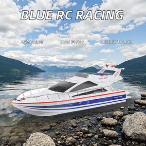 Nouveau Bateau RC Électrique Heng Long 3837 2.4G à Double Moteur Grande Vitesse Prêt à l'emploi Modèle de Bateau de Course Jouet - Bleu - Product Image 2