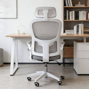 <span class=keywords><strong>Chaise</strong></span> ergonomique en maille gris clair avec protection du cou et accoudoirs réglables, <span class=keywords><strong>chaise</strong></span> d'ordinateur confortable pour le <span class=keywords><strong>bureau</strong></span> à domicile - Product Image 1