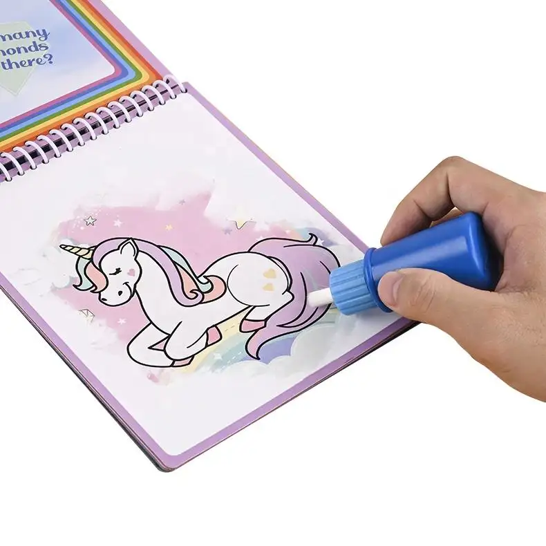 Children custom painting magic water drawing book coloring with water pen