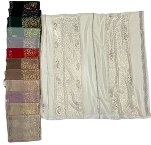 Hijab da Preghiera Personalizzato SIWEN, Taglia Grande 200*100cm, Tessuto <span class=keywords><strong>Dorato</strong></span> in Chiffon, Voile e Garza, Scialli Islamici con Pietre per Donne Musulmane - Product Image 1