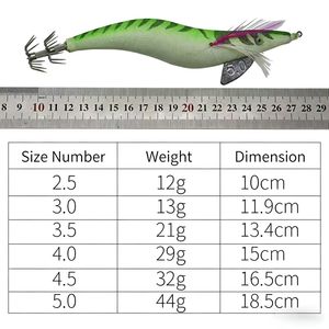 Esche Luminose per <span class=keywords><strong>Calamari</strong></span>, Ganci in Plastica per Pesca in Acqua Salata, Esche a Forma <span class=keywords><strong>di</strong></span> Gamberetto in Legno per Pesca in Mare - Product Image 2