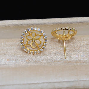 Conjunto de Pendientes de Cristal con Colgante de Girasol de Plata S925, Accesorios de Joyería DIY, Producto Semiterminado 1305 - Product Image 3