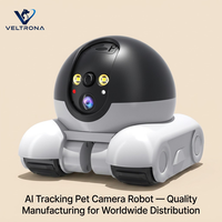 Caméra Robot de Surveillance Animale de Compagnie avec Suivi IA, WiFi Sans Fil HD, Surveillance Domestique, Double Écran, Interactif à un Clic, Caméra Mobile Rover