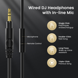 Auriculares con cable <span class=keywords><strong>DOQAUS</strong></span> Handy 1 supraaurales con micrófono desmontable para monitoreo de estudio - Product Image 4