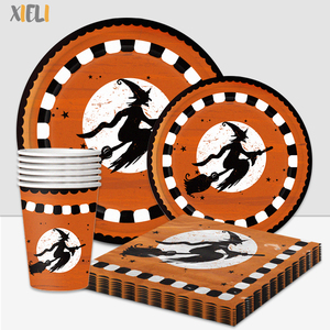 Xieli Vietnam <span class=keywords><strong>Bruja</strong></span> De Halloween Vajilla Desechable Para Fiestas Suministros Para Fiestas De Halloween - Product Image 1