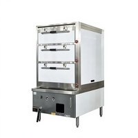 Armoire vapeur à trois portes à chauffage rapide pour cuisine de club, hôtel, restaurant, salle de banquet