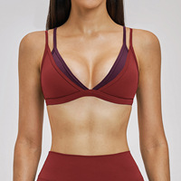 Soutien-gorge de sport personnalisé à maintien élevé pour femme, haut de yoga sans manches dos croisé couleur nude, vêtements de sport, de fitness et de loisirs