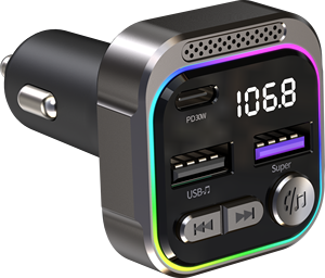<span class=keywords><strong>Transmetteur</strong></span> FM BT5.3 Type C Dule USB Fast Charger Transmitter With Usb Car Charger PD30W For Phone Adapters Car Charger - Product Image 1