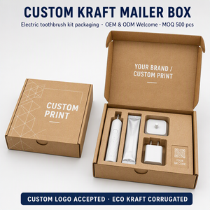 Caja <span class=keywords><strong>de</strong></span> Cartón Kraft Personalizada para Cepillo <span class=keywords><strong>de</strong></span> Dientes Eléctrico, Cuidado Bucal, Flauta E, Embalaje Plano, Inserto Troquelado, OEM, ODM, Venta al por Mayor Directa <span class=keywords><strong>de</strong></span> Fábrica - Product Image 1