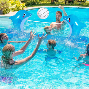 Red de voleibol inflable con forma de delfín de 300 cm, juguete acuático para piscina, para niños y adultos - Product Image 2