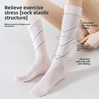 Chaussettes de sport longues sans couture pour yoga et pilates, pour femmes, professionnelles, antidérapantes, en nylon, anti-odeur, sans coutures, pour mollets