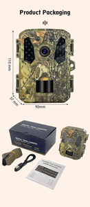 Kamera berburu Mini 24MP 1080p resolusi tahan air, kamera berburu luar ruangan dengan penglihatan malam 20m 940nm IR lampu LED elemen Sensor CMOS - Product Image 4