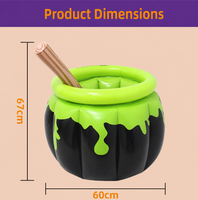 Seau à Boissons Gonflable en Forme de Chaudron de Sorcière d'Halloween en PVC, Idéal pour la Décoration de Scène de Fête et comme Accessoire de Présentation de Boissons