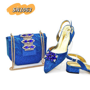 Inmyshop Vendita Calda Set di Scarpe e Borsa in Pelle PU Italiana di Alta Qualità con Strass <span class=keywords><strong>Tacco</strong></span> <span class=keywords><strong>Basso</strong></span> Bellissimo Set di Scarpe e Borsa da <span class=keywords><strong>Donna</strong></span> per Feste Africane - Product Image 4