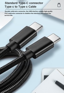 Câble USB C vers Type C tressé en nylon de 1 m, PD 60 W, câble de charge rapide et de transfert de données pour téléphone 17 <span class=keywords><strong>Pro</strong></span> <span class=keywords><strong>Max</strong></span> - Product Image 6