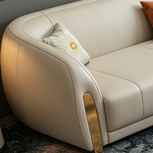 Custom Made Modular Square <strong>3</strong> Seater Luxury <strong>Leather</strong> <strong>Sofa</strong> Villa Living Room Sectional <strong>Sofa</strong> <strong>Set</strong> - Product Image 4