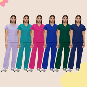 Women's Scrub Suit Set Split Knitted Breathable Uniform For Hospital Dental Beauty Salon Work Wear S XXL - Product Image 2
