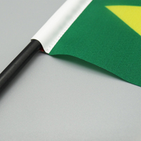 Drapeaux de bureau brésiliens avec mini ornements de drapeau national personnalisables avec base en plastique et impression numérique pour la négociation