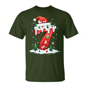 Camiseta divertida con estampado de árbol de Navidad y luces, para parejas, con diseño de meme 'Six Seven 6 7' - Product Image 2