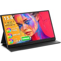 Moniteur portable 4K de 15,6 pouces avec écran tactile sans fil, batterie intégrée, USB-C, HDMI pour ordinateur portable OEM