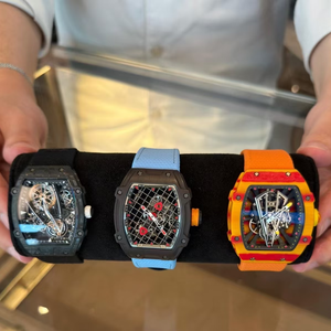 Luxury 27-05 Style Skeleton Flying Tourbillon Tonneau Men Mechanical <b>Watch</b> Carbon Fiber TPT <b>Case</b> Automatic Fabric Strap - Product Image 1