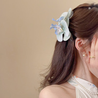 Seri Bunga Artifisial Manis Warna-warni Anggrek Phalaenopsis Gradasi Aksesoris Rambut Model Buaya Jepit Rambut untuk Wanita