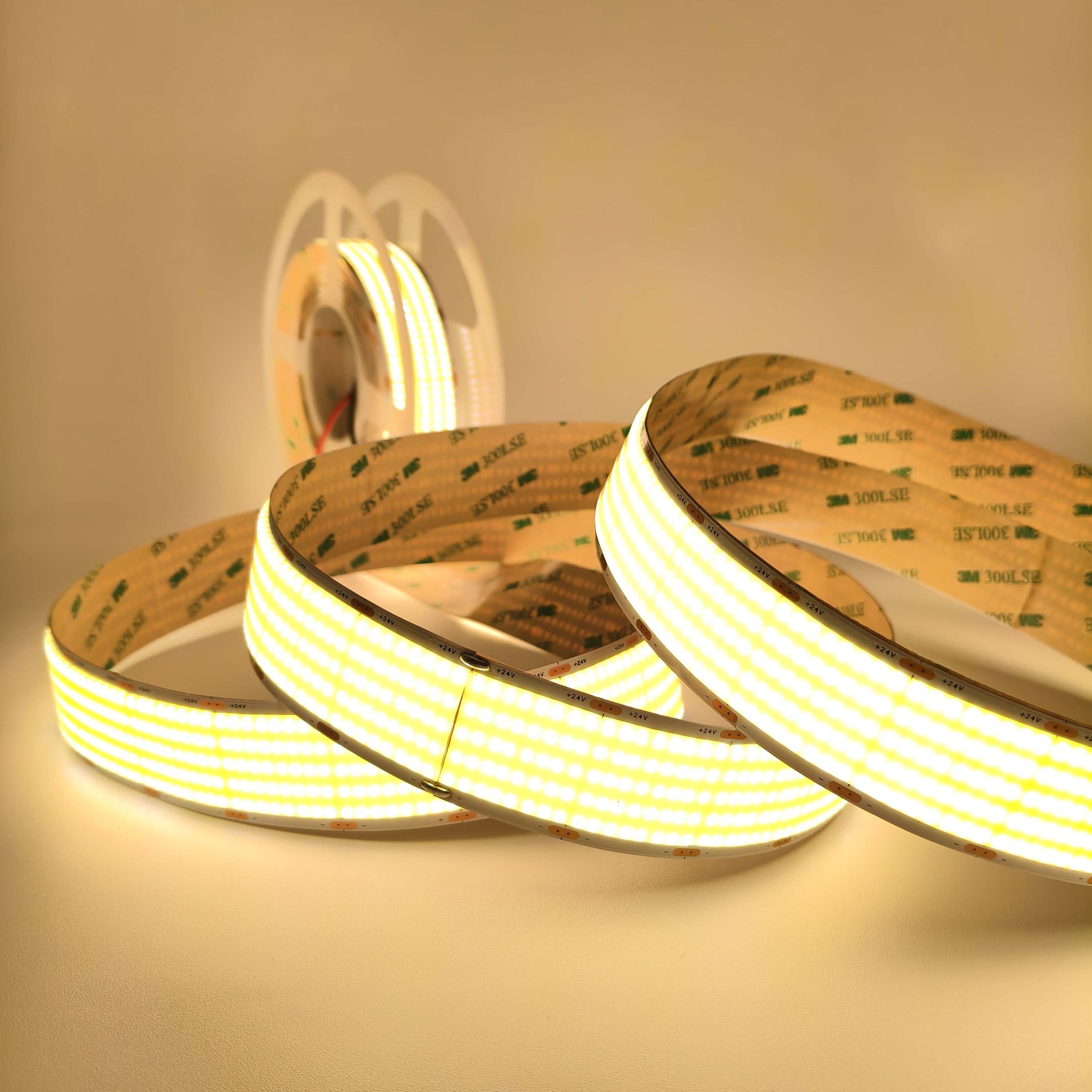 New Model 30mm Width 1600LEDs/m 24V Ultra-thin Flexible Golden Belt Cob Led Strip Light IP20 CRI90 2700K 10m/roll