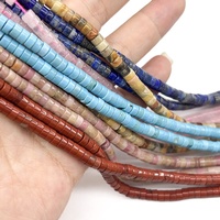 Perles Rondelles 4*2mm en Pierres Naturelles, Perles Entretoises en Gemmes : Quartz Rose, Agate Crazy, Rhodonite