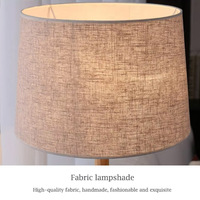 Lampe sur pied moderne pour hôtel, abat-jour en tissu, lampe sur pied en bois à LED pour la décoration du salon