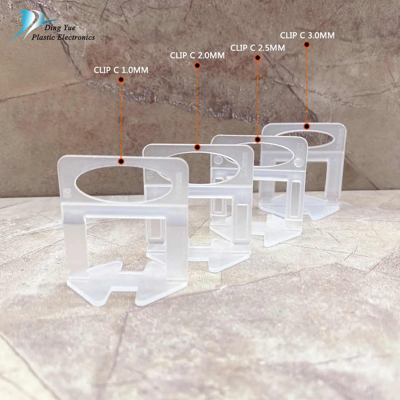 Clips de nivelación de azulejos HDPE Nivel de porcelana ajustadorespin nivelador de cerámica nivelador de porcelana 1,0mm accesorios de construcción