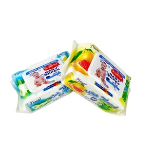 Toallitas húmedas de tejido sin alcohol respetuosas con la piel para niños, toallitas húmedas puras no tejidas con olor múltiple de aloe limón para bebés - Product Image 1