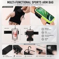 Brassard de course étanche pour téléphone 7 pouces avec bande réfléchissante, pochette de sport anti-transpiration réglable pour la gym et le jogging