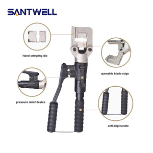 Integrated Manual Hydraulic Cable Lug <b>Crimping</b> <b>Tool</b>, 180° Rotatable Open Head Hexagonal <b>Wire</b> Terminal <b>Crimping</b> Plier - Product Image 4