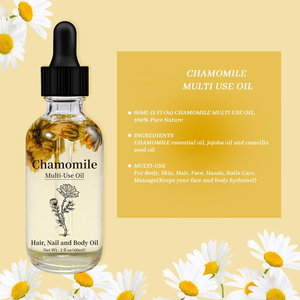 Caja de etiquetas personalizadas Aceite esencial de flor de manzanilla orgánico y natural Aceite corporal puro de manzanilla para masaje facial, corporal y capilar - Product Image 3