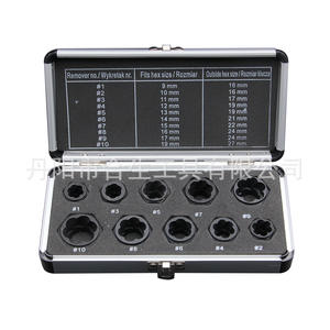 Jeu de dix extracteurs de goujons métriques, outil de démontage de boulons cassés, qualité industrielle - Product Image 1