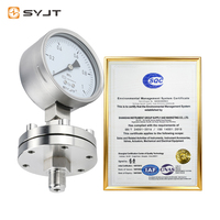 SYJT SY-Y100BF-ML 150mm Barometer Flange Connection Glycerin Filled Water Diaphragm Pressure Gauge Stainless Steel High Accuracy