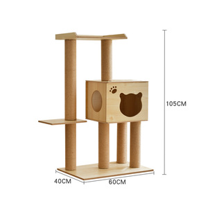 Árbol para Gatos de Madera de Alta Calidad, Diseño Moderno, Hecho a Mano, Excelente Opción, con Rascador para Gatos, Juguete para Mascotas, Venta al por Mayor - Product Image 4