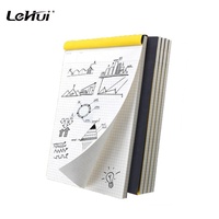 Lehuipp Office School Upturning Kraft Notebook Couverture noire Graffiti Notebook Grid Line Legal Pad