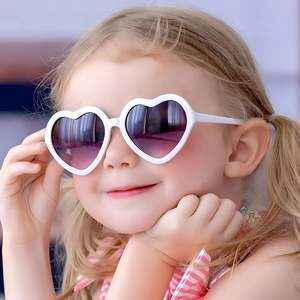 Wholesale Cute Children Baby Candy Colors Sun <b>Glasses</b> UV400 Kids Cartoon <b>Heart</b> Love Sunglasses for Girls - Product Image 1