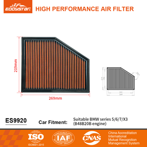 Filtro de Aire de Alto Flujo y Alto Rendimiento EDDYSTAR para BMW Serie 3/4/5/6/7 GT M140i M240i X3 (B48B20B) ES9920 - Product Image 4