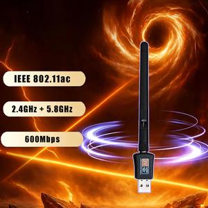 อะแดปเตอร์ไวไฟ USB แบบดูอัลแบนด์ IFA01 LC 600mbps 2.4/5.8ghz การ์ดเชื่อมต่อเครือข่ายไร้สาย Wifi - Product Image 4