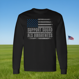 Camiseta de manga larga con bandera de EE. UU. de Support Squad Als Awareness - Product Image 3
