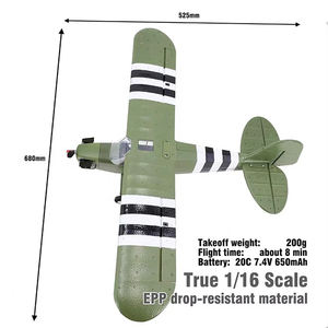 <span class=keywords><strong>Avion</strong></span> télécommandé Piper J3 Cub 1/16 Fighter 2.4G 4 canaux Brushless RTF, jouet volant, modèle d'<span class=keywords><strong>avion</strong></span> <span class=keywords><strong>RC</strong></span>, cadeaux - Product Image 6