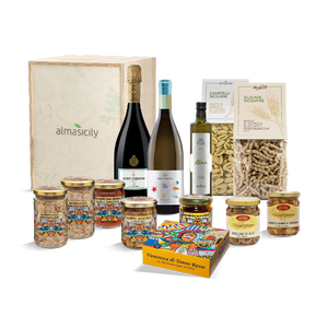Set de Regalo Italiano Almascily con Pasta, Vino y Mariscos Enlatados para Regalos Navideños - Product Image 1