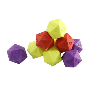 58MM <b>Large</b> Polyhedral Twenty-sided Right Angle Silicone <b>Dice</b> Game Props Points Color Table Game Casual Digital Sieve Board Games - Product Image 1