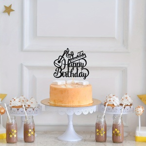1 adorno para pastel de <span class=keywords><strong>feliz</strong></span> <span class=keywords><strong>cumpleaños</strong></span> con diseño de guitarra y <span class=keywords><strong>piano</strong></span>, artículos para fiestas de <span class=keywords><strong>cumpleaños</strong></span> para amantes de la música, letrero de <span class=keywords><strong>feliz</strong></span> <span class=keywords><strong>cumpleaños</strong></span>, decoraciones para pasteles - Product Image 4
