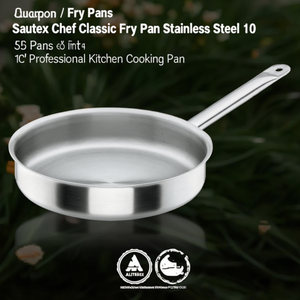 Padella Classica Sautex Chef in Acciaio Inox 10 Pollici, Padella Professionale per Cucina - Product Image 3