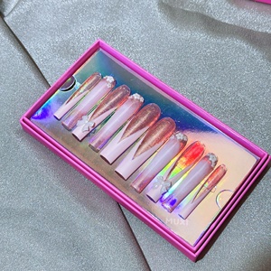 Prensa <span class=keywords><strong>de</strong></span> lujo en las <span class=keywords><strong>uñas</strong></span> <span class=keywords><strong>Kit</strong></span> <span class=keywords><strong>de</strong></span> <span class=keywords><strong>uñas</strong></span> <span class=keywords><strong>de</strong></span> Punta francesa larga brillante hecho a mano para mujeres Forma <span class=keywords><strong>de</strong></span> bailarina Suministro <span class=keywords><strong>de</strong></span> etiqueta privada OEM - Product Image 3